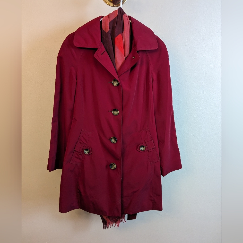London Fog Raspberry Raincoat - Picture 4 of 6